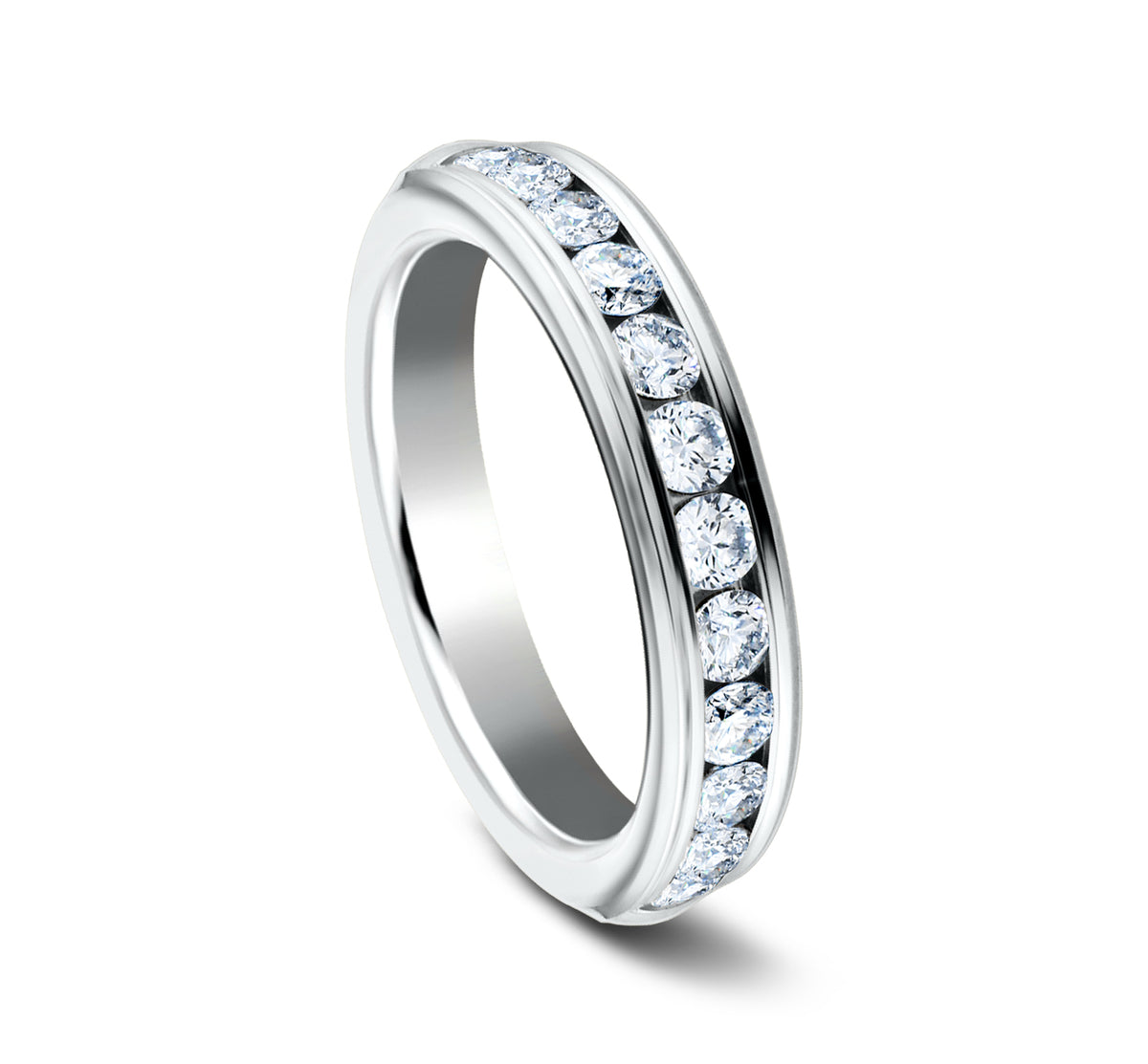 THE ANNE 14K White Benchmark wedding band