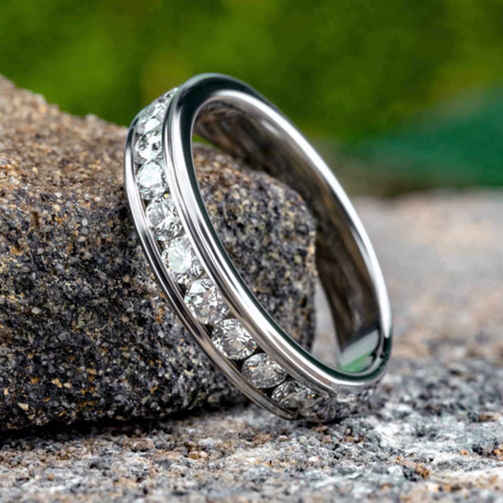 THE ANNE 14K White Benchmark wedding band