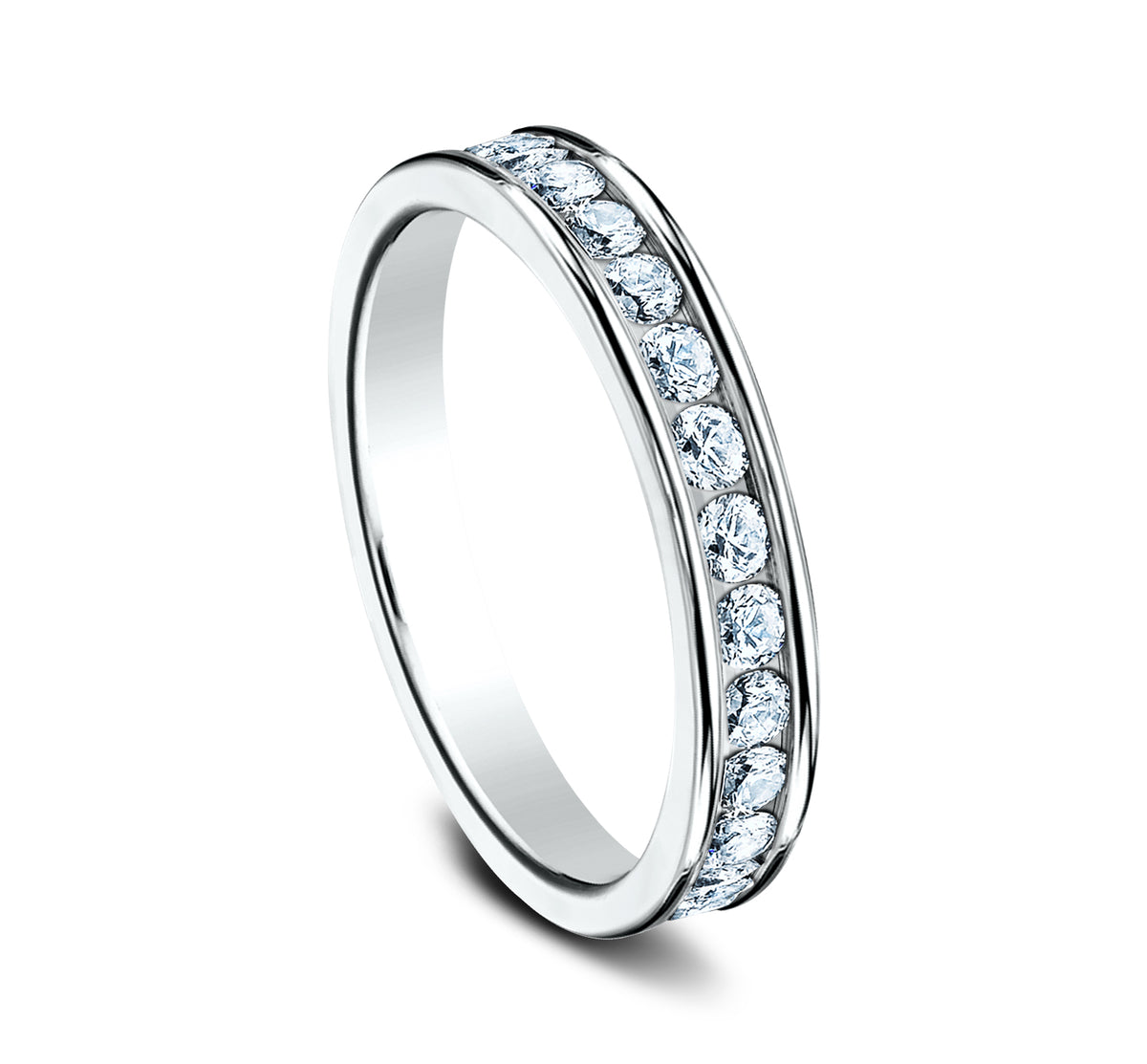 THE DAME 4mm 14K White Benchmark men's wedding band