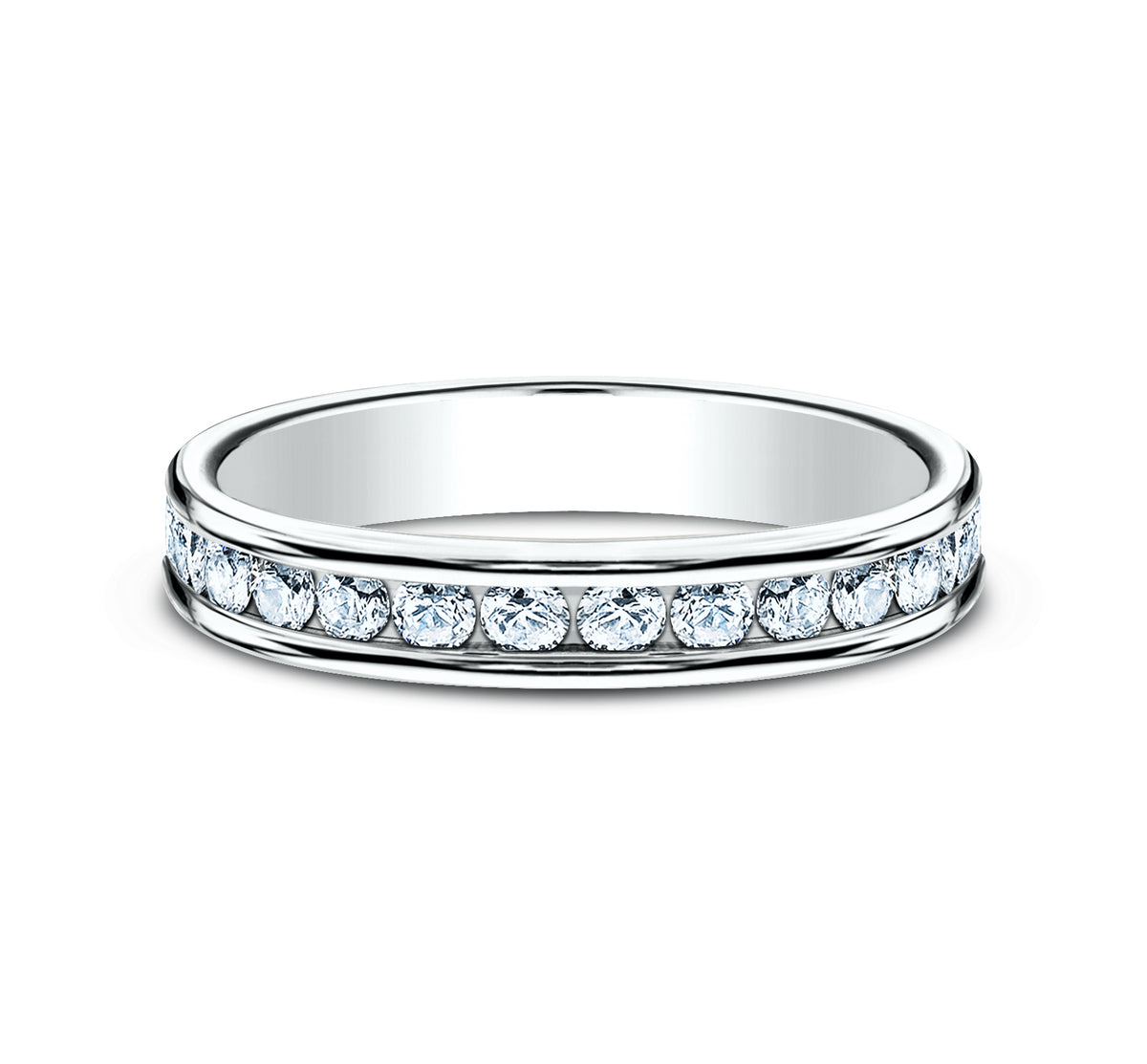 THE DAME 4mm 14K White Benchmark men's wedding band