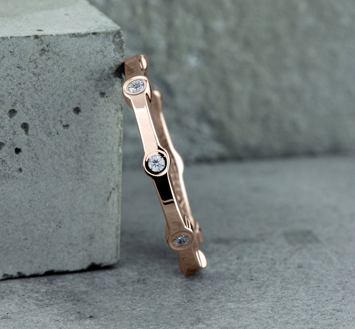 THE OAHU 3mm 14K Rose Benchmark men's wedding band