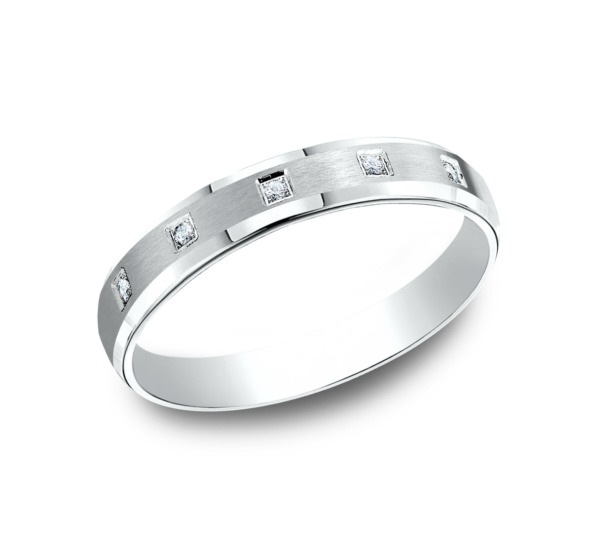 THE STELLA 3mm 14K White Benchmark men's wedding band