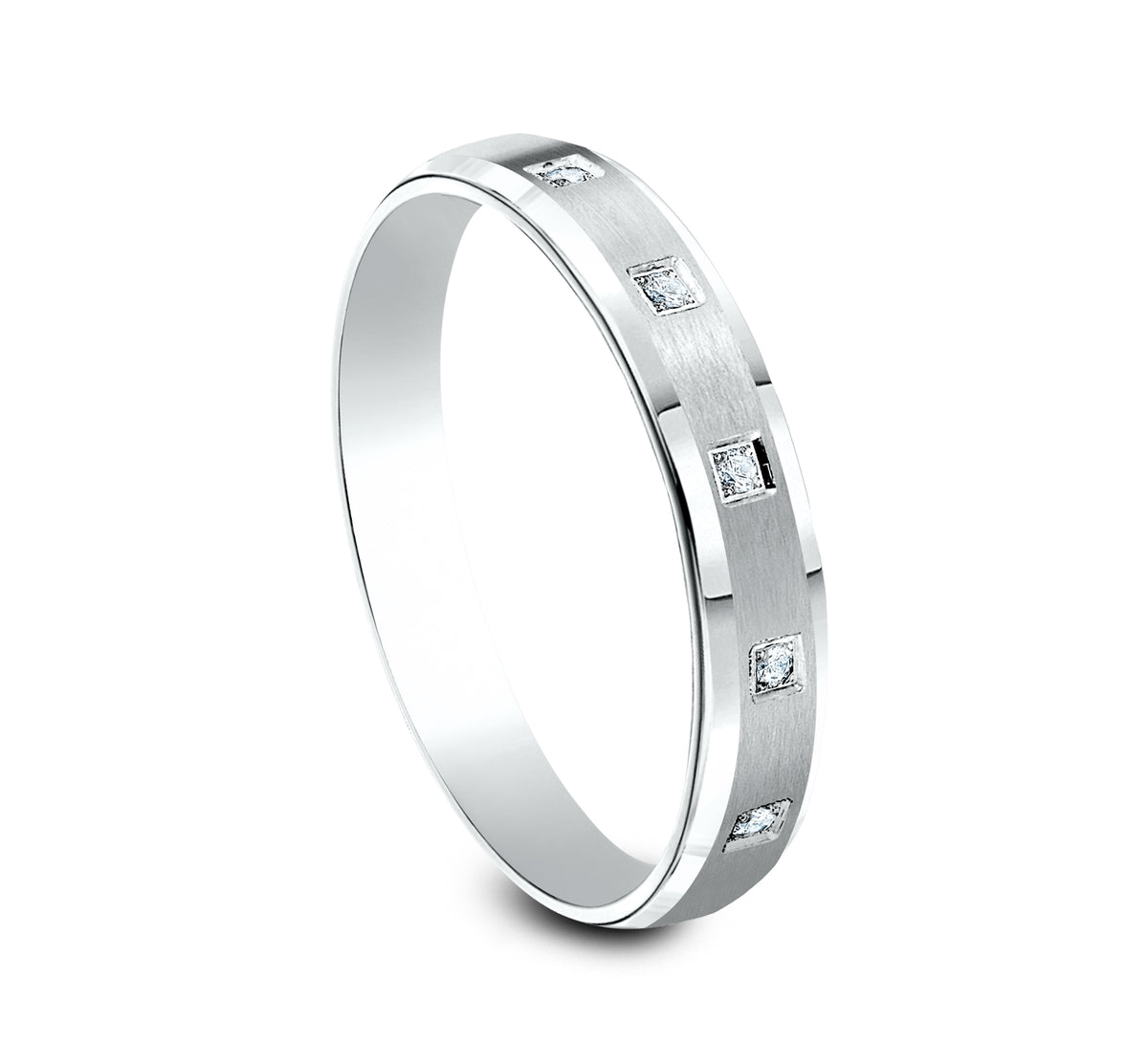 THE STELLA 3mm 14K White Benchmark men's wedding band