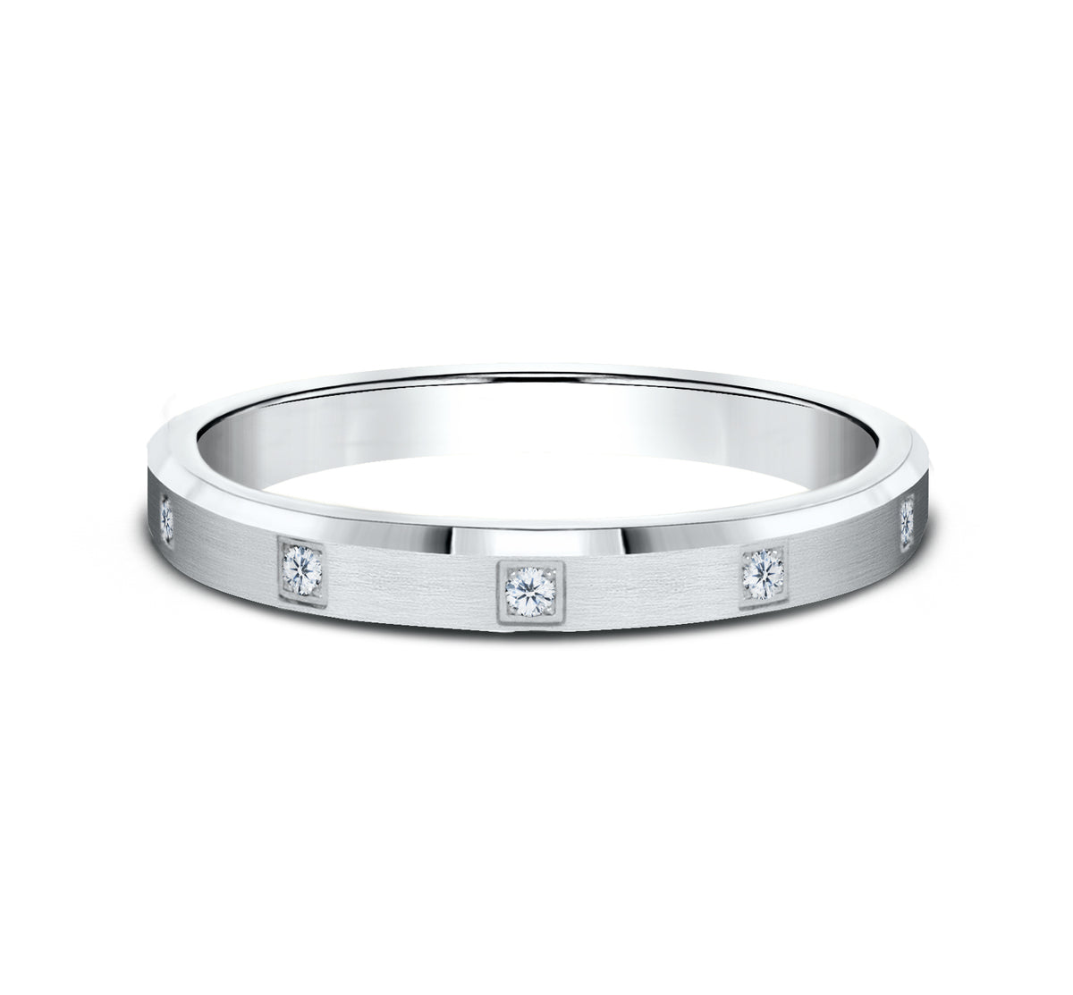 THE STELLA 3mm 14K White Benchmark men's wedding band