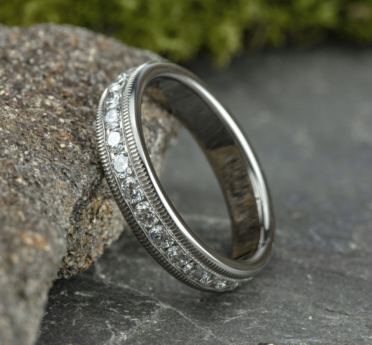 THE BELLE 4mm 14K White Benchmark men's wedding band