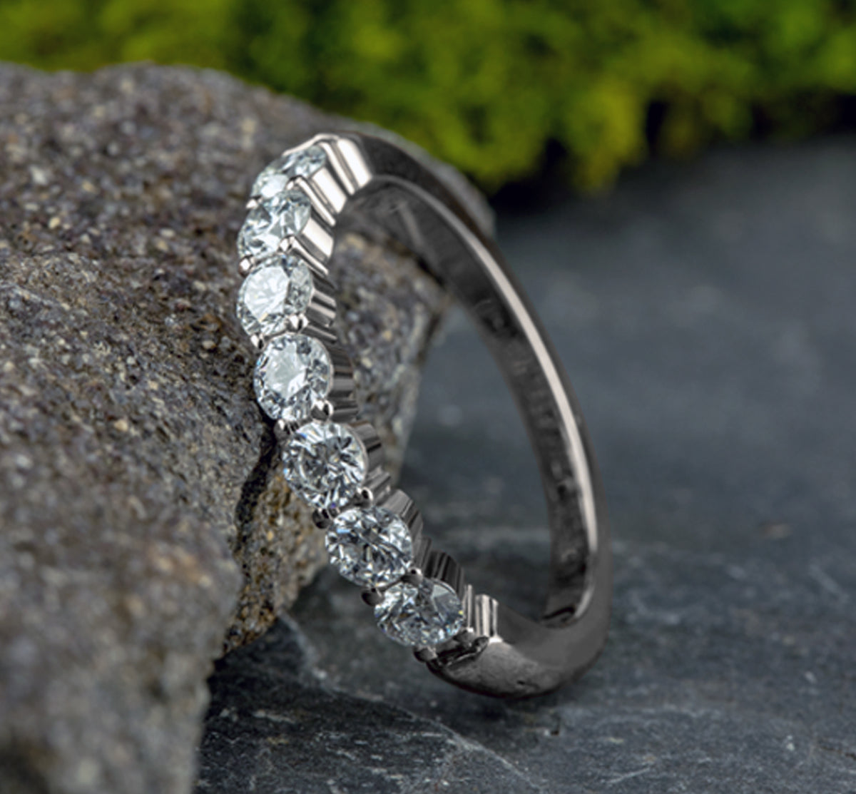 THE ELLA 3mm 14K White Benchmark men's wedding band