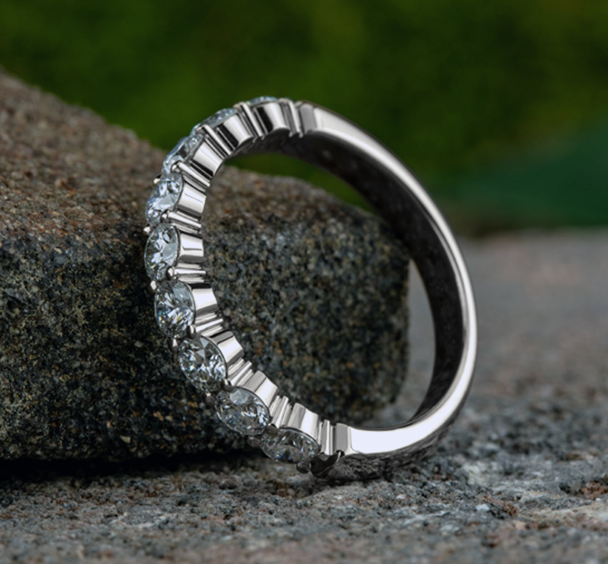THE DIVA 3mm 14K White Benchmark men's wedding band