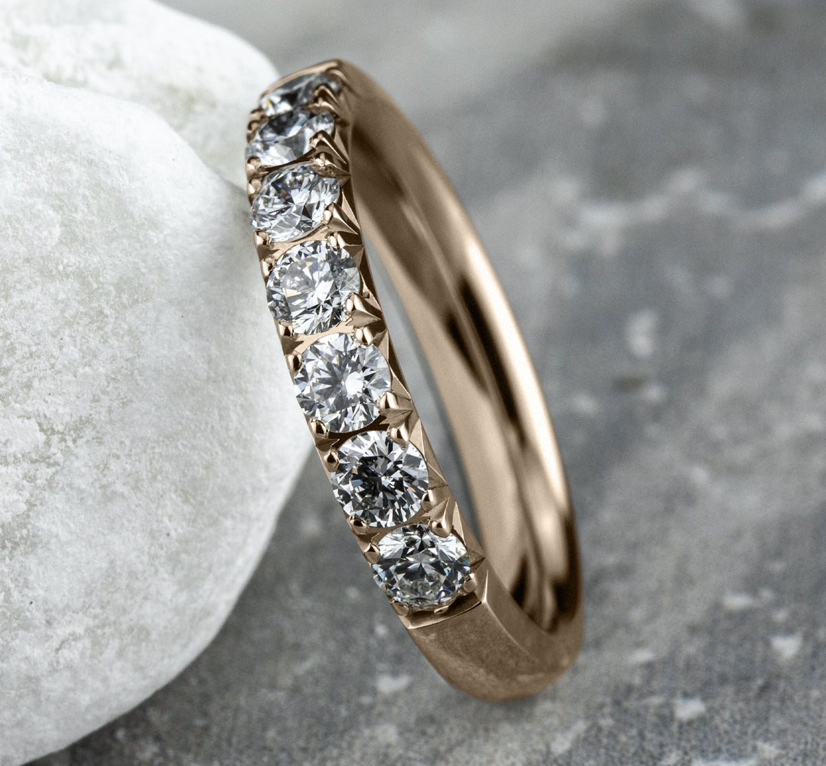 THE SHELLY 3mm 14K Rose Benchmark men's wedding band