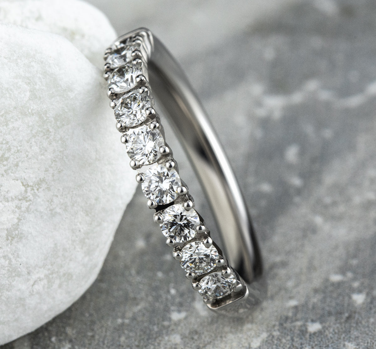 THE RORY 3mm 14K White Benchmark men's wedding band
