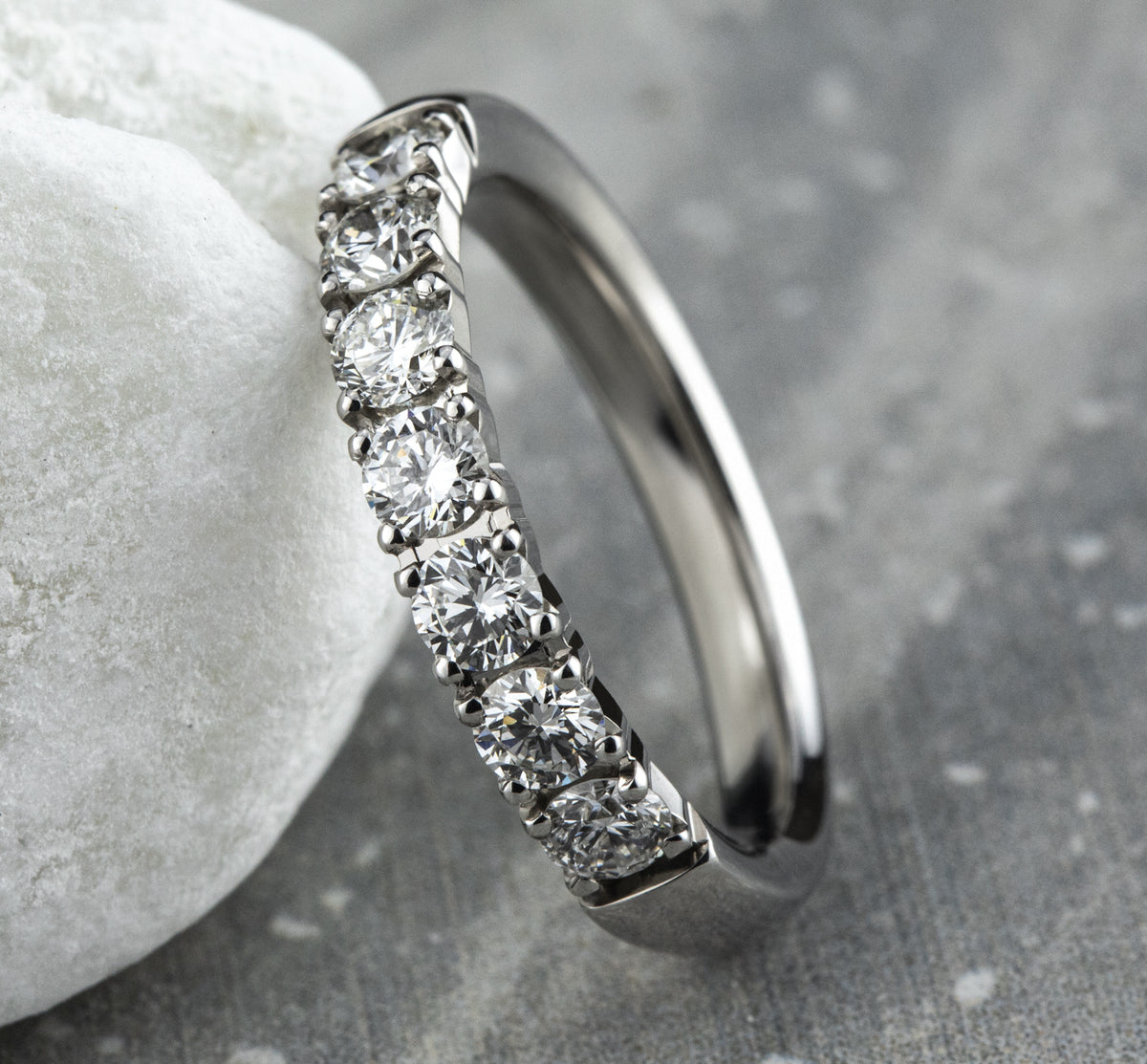 THE SUMMER 3mm 14K White Benchmark men's wedding band