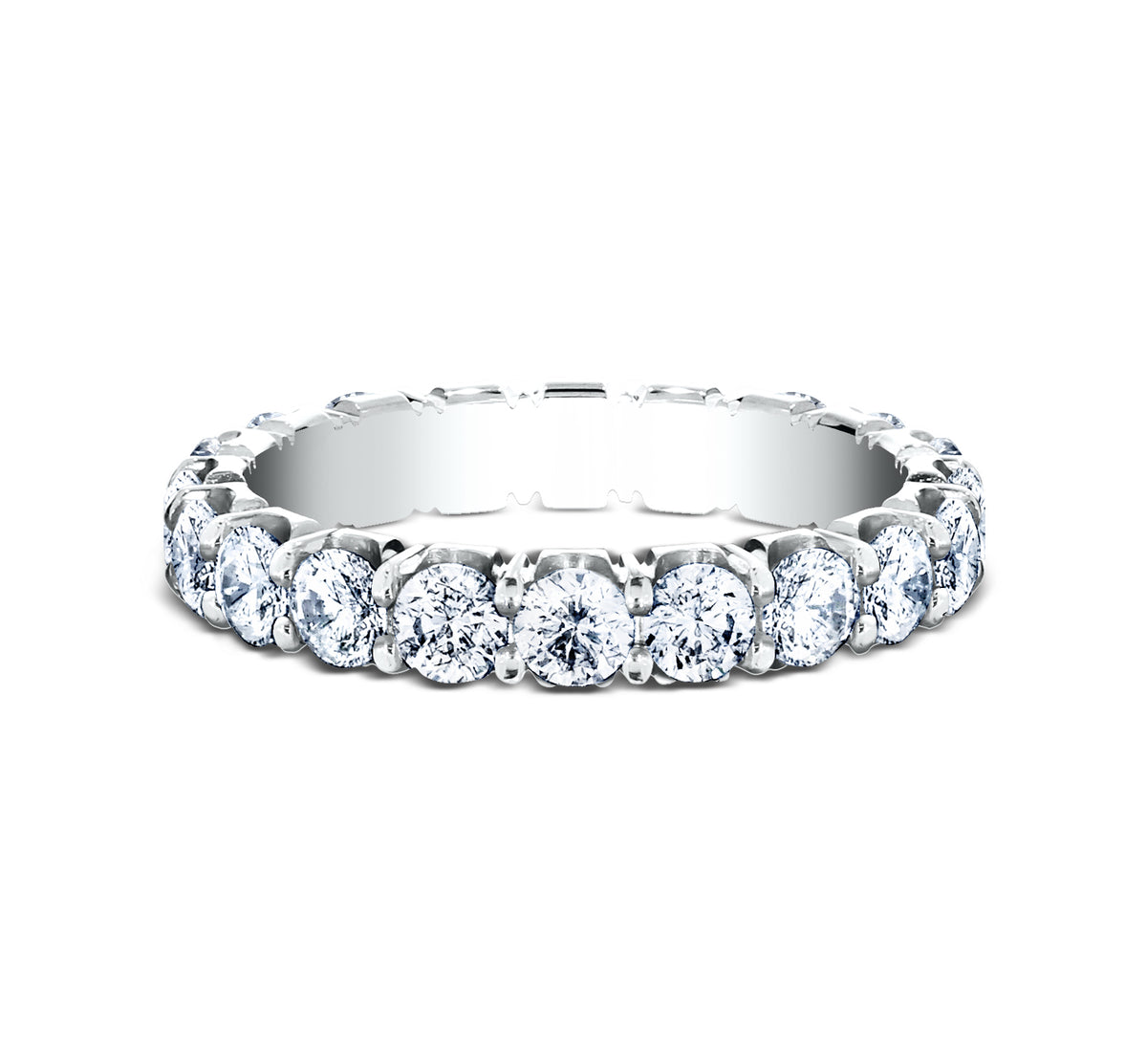 THE GEMMA 3mm 14K White Benchmark men's wedding band