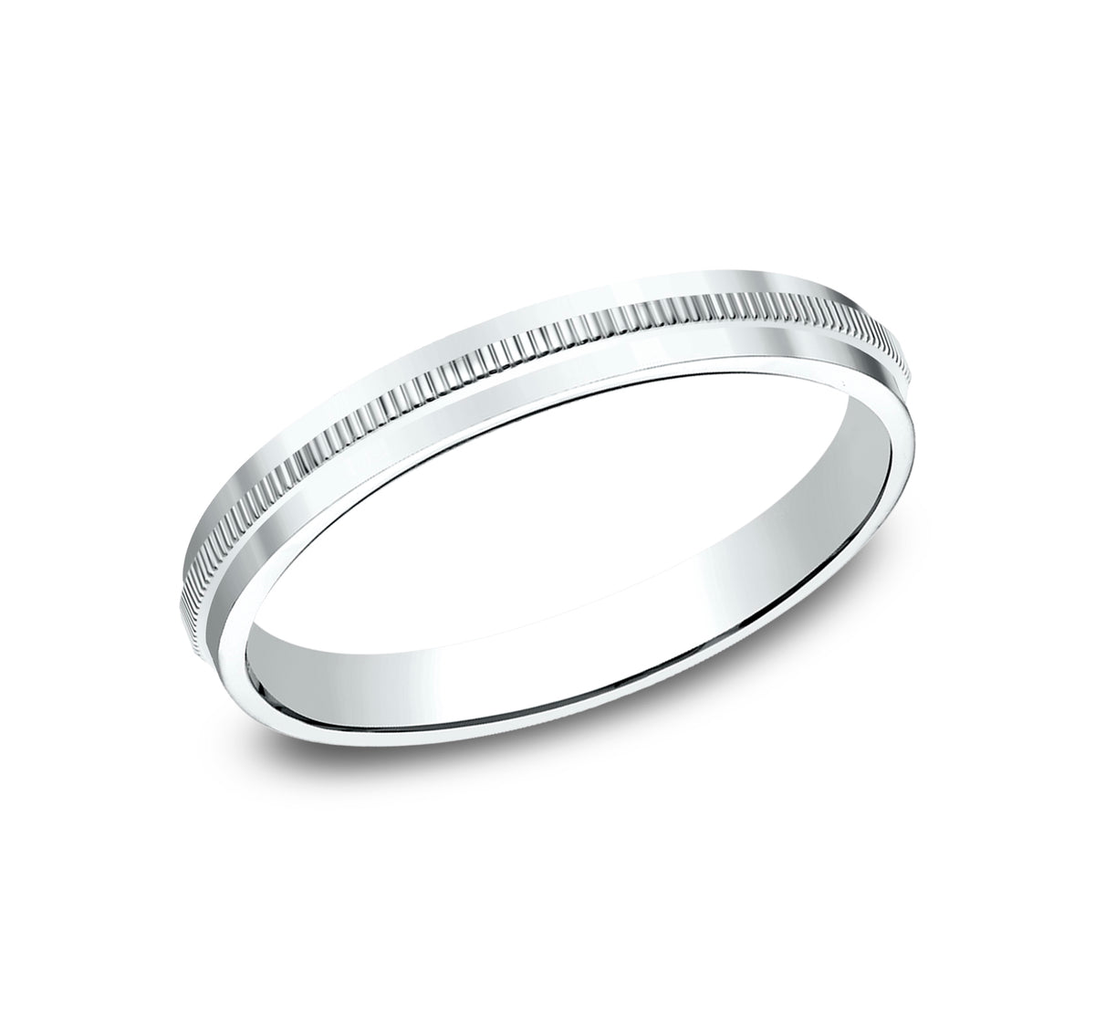 THE DESIGNER 2mm 14K White Benchmark men's wedding band