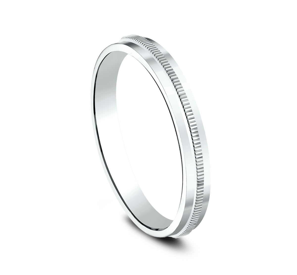 THE DESIGNER 2mm 14K White Benchmark men's wedding band