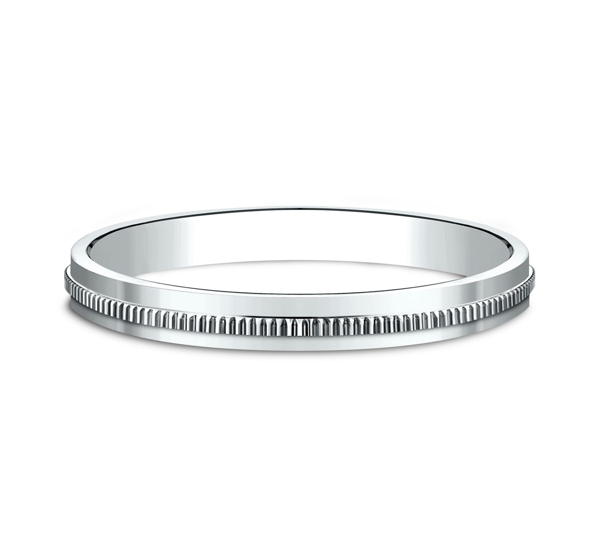 THE DESIGNER 2mm 14K White Benchmark men's wedding band