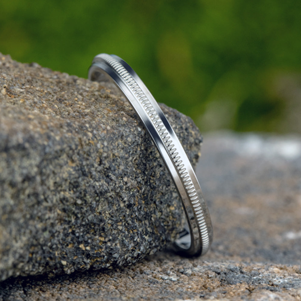 THE DESIGNER 2mm 14K White Benchmark men's wedding band