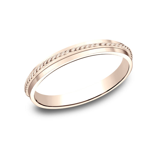 THE STYLIST 2mm 14K Rose Benchmark men's wedding band