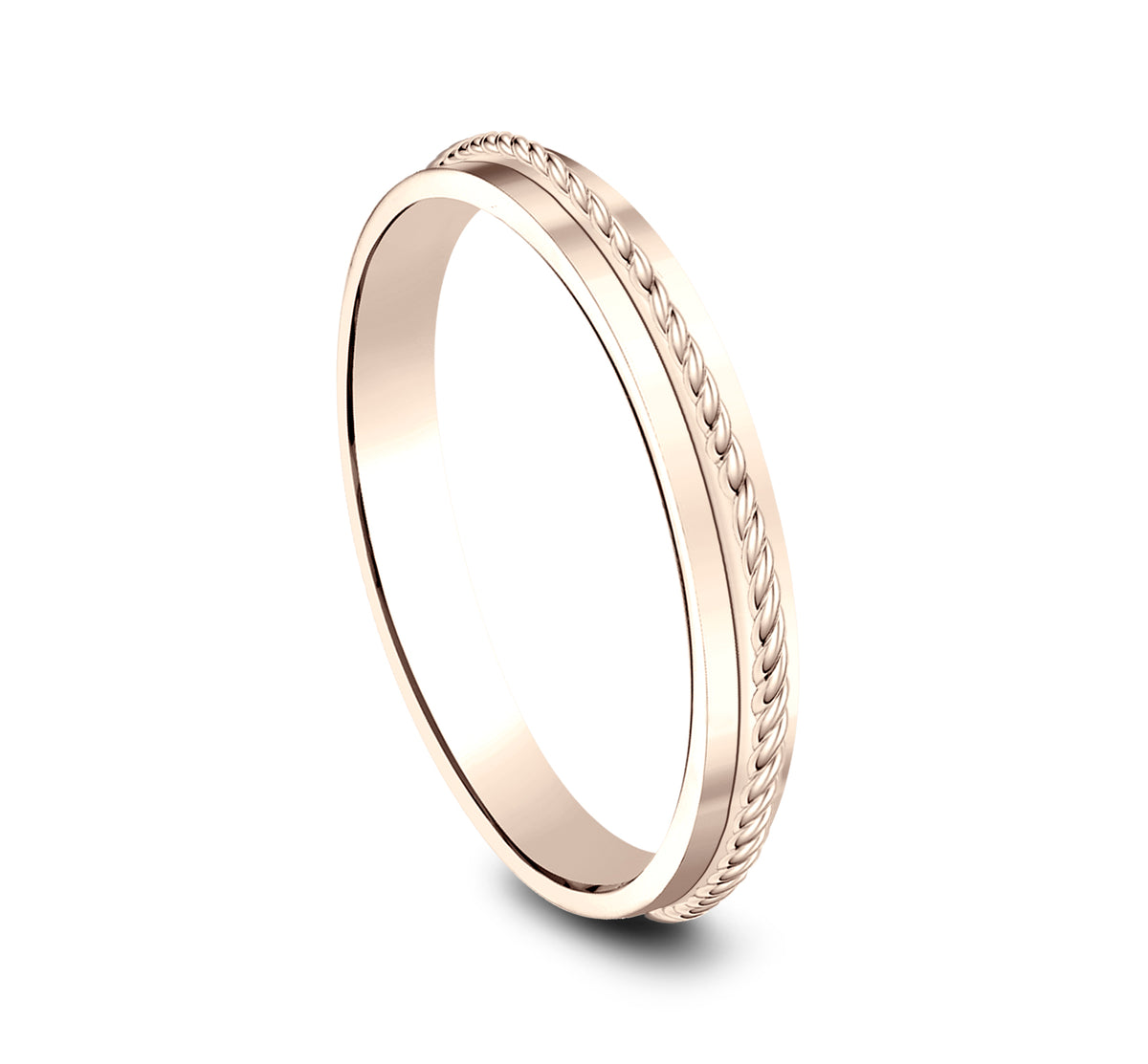 THE STYLIST 2mm 14K Rose Benchmark men's wedding band