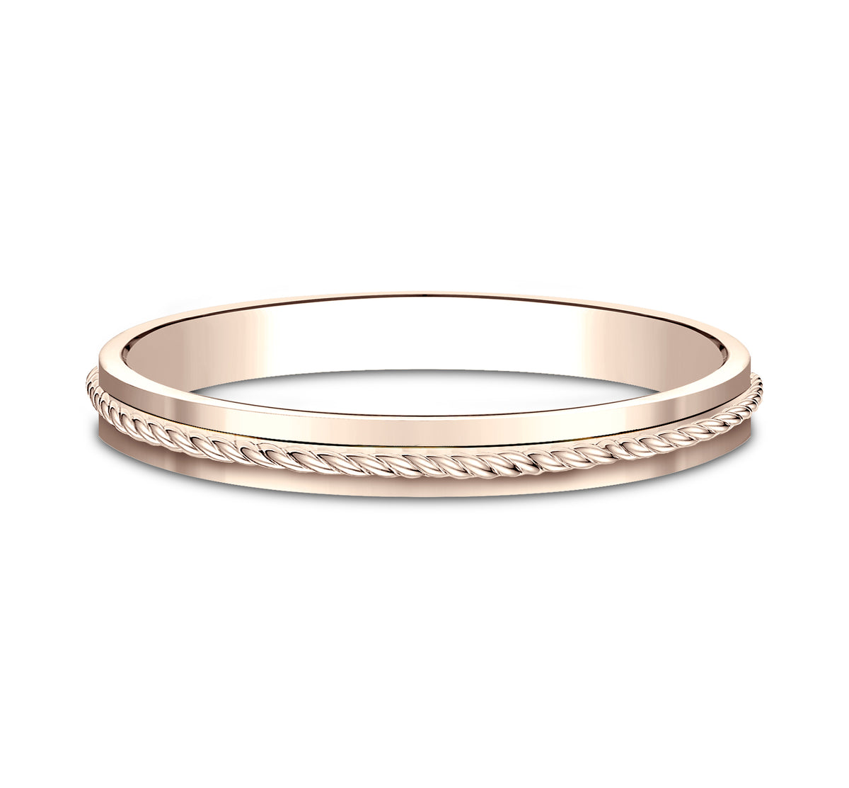 THE STYLIST 2mm 14K Rose Benchmark men's wedding band
