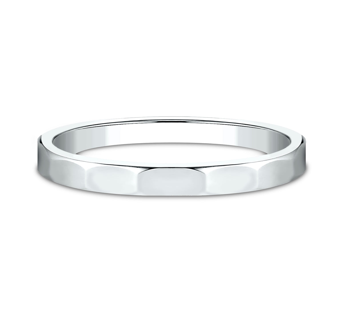 THE FASHIONISTA 2mm 14K White Benchmark men's wedding band