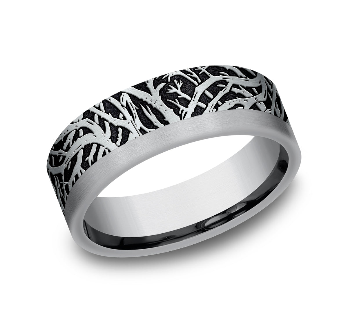 THE GUNNISON 7mm 14K White/Tantalum Grey Benchmark men's wedding band