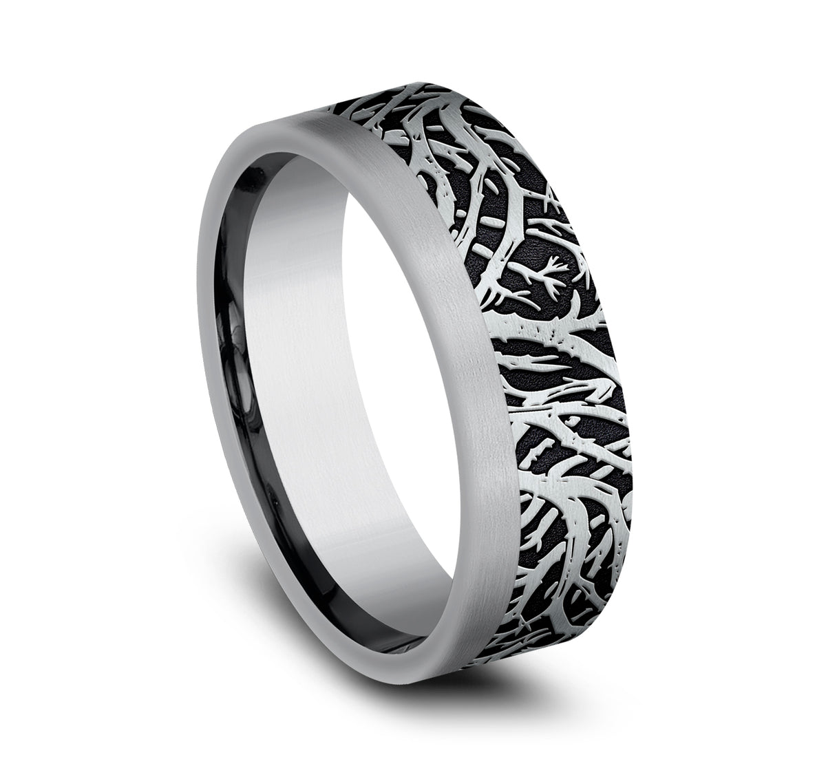 THE GUNNISON 7mm 14K White/Tantalum Grey Benchmark men's wedding band