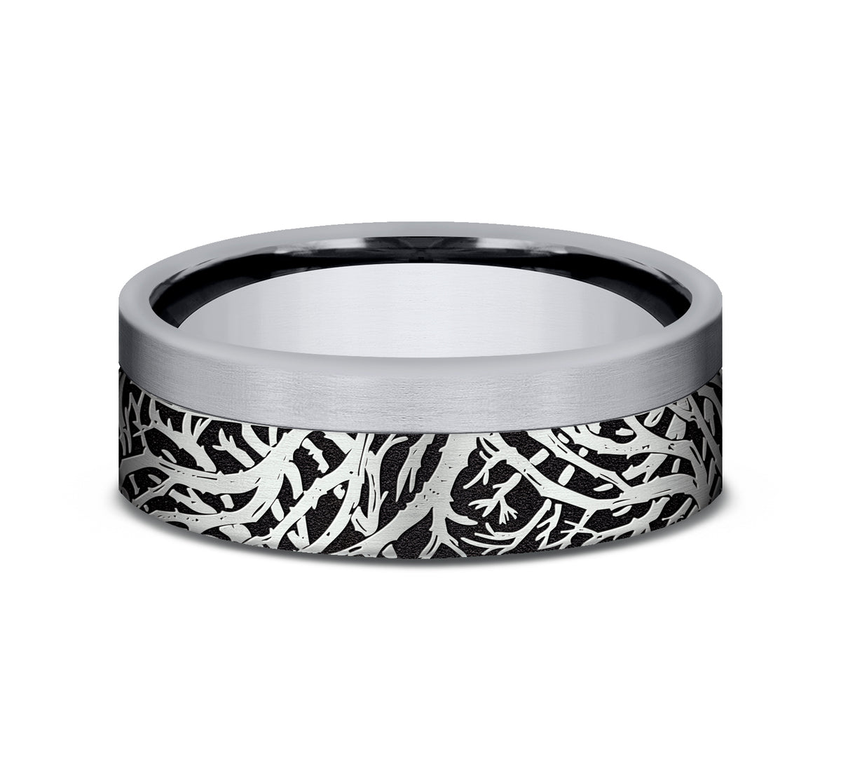 THE GUNNISON 7mm 14K White/Tantalum Grey Benchmark men's wedding band