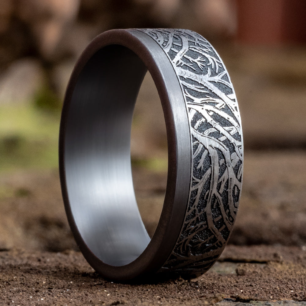 THE GUNNISON 7mm 14K White/Tantalum Grey Benchmark men's wedding band