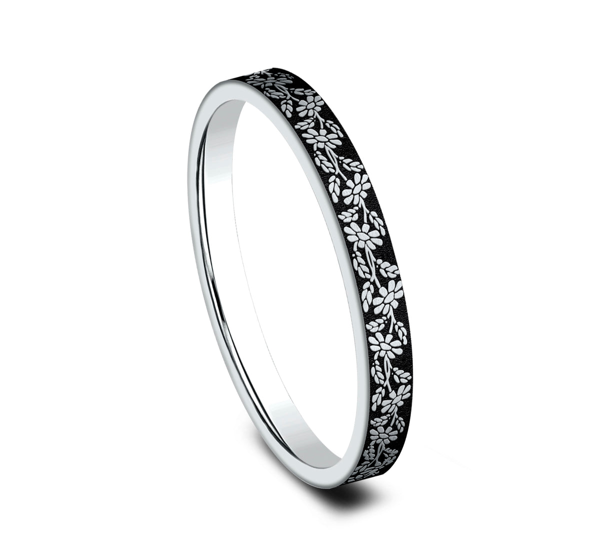 THE BLOSSOM 2.5mm 14K White Benchmark men's wedding band