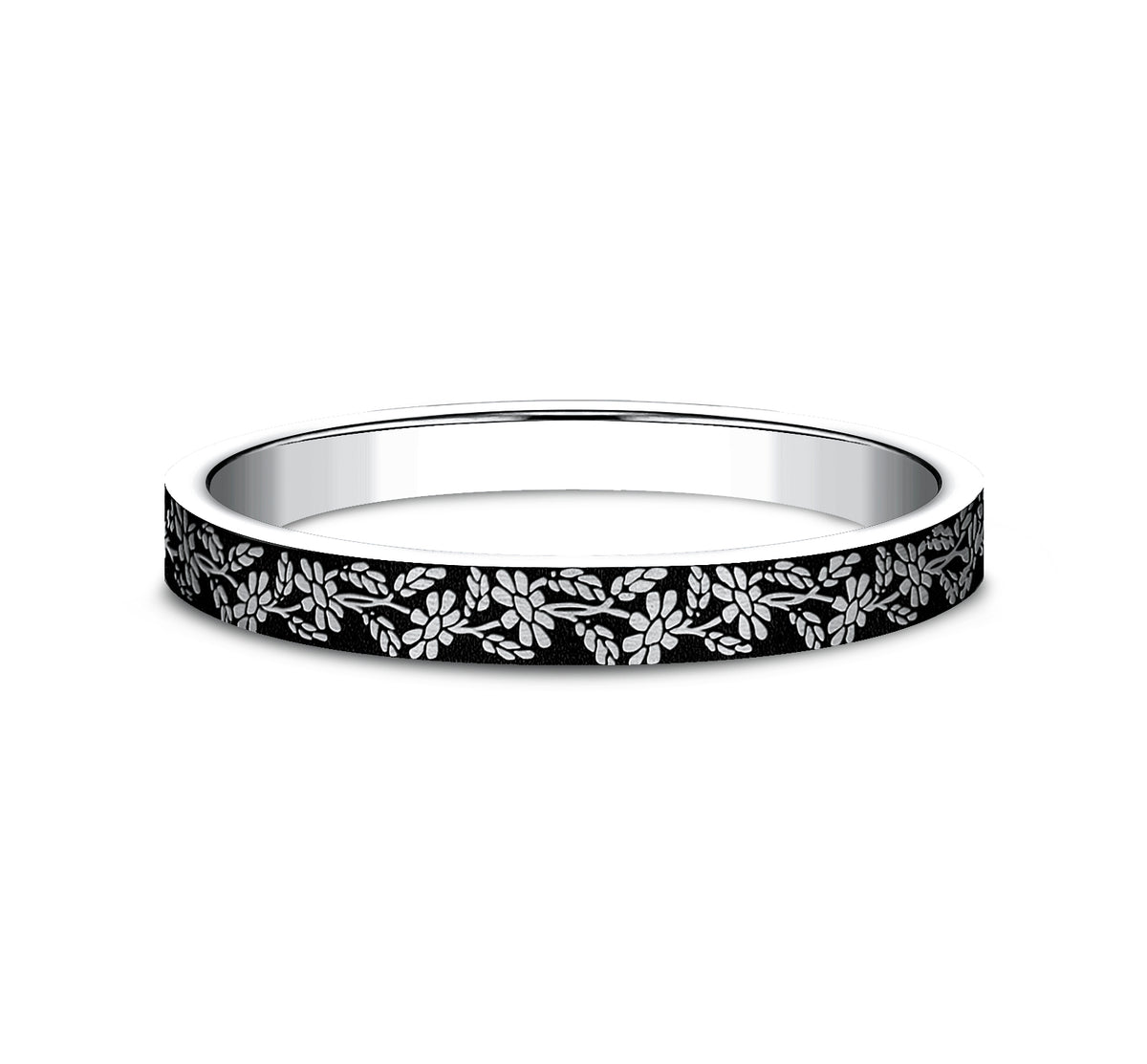 THE BLOSSOM 2.5mm 14K White Benchmark men's wedding band