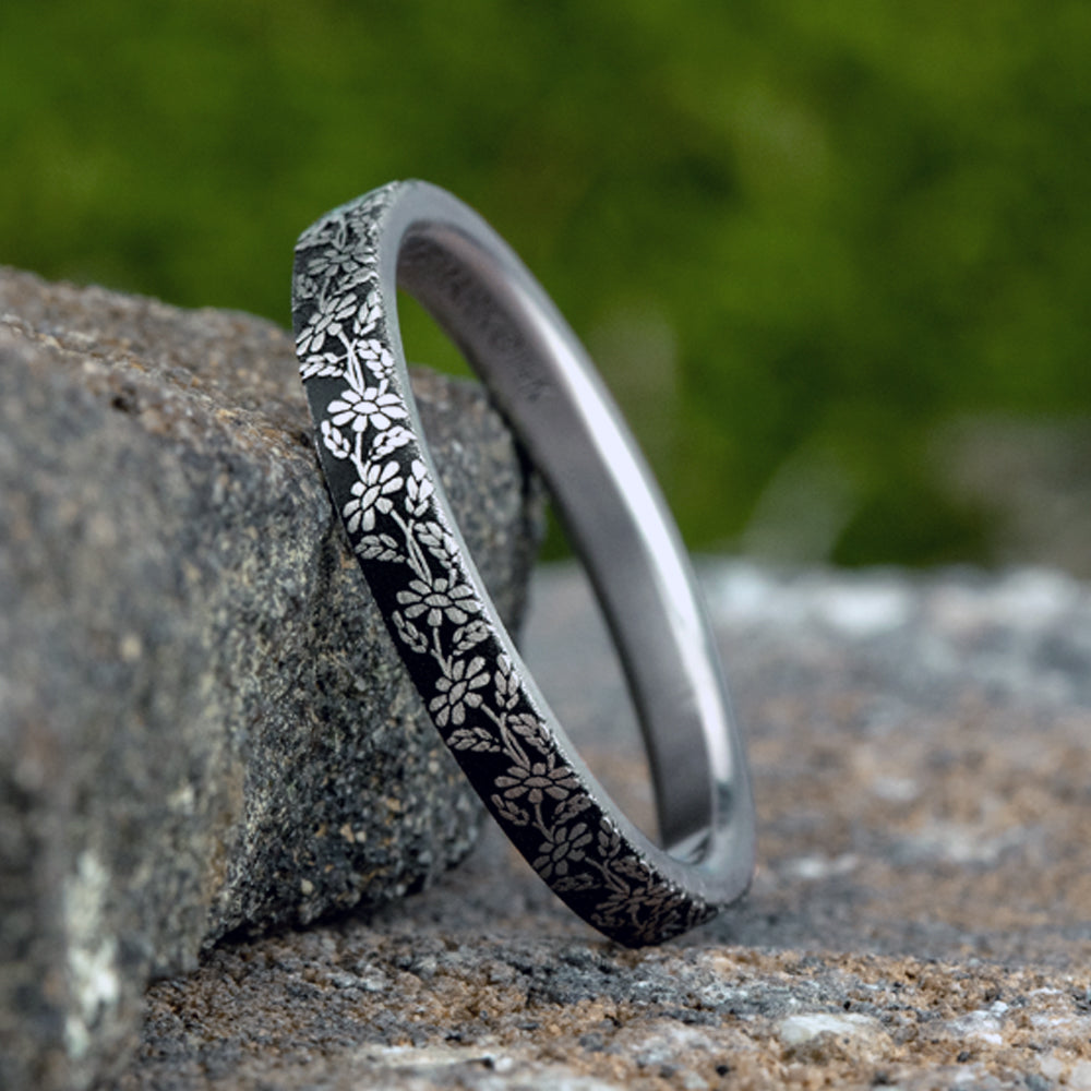 THE BLOSSOM 2.5mm 14K White Benchmark men's wedding band