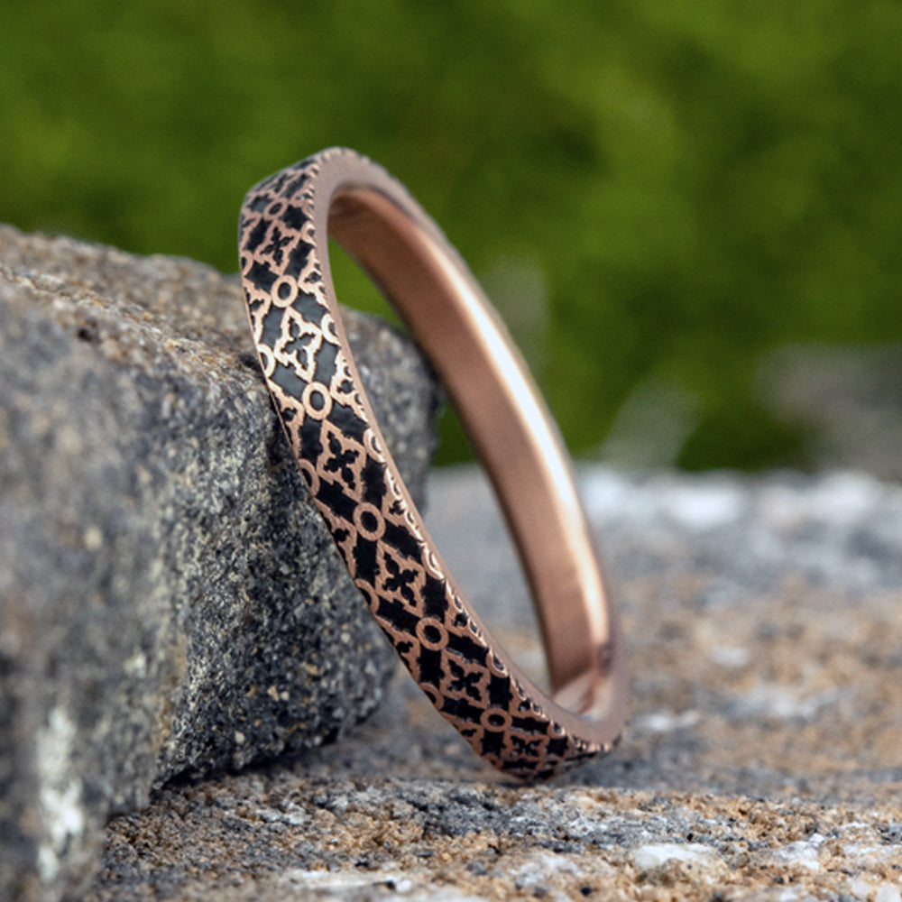 THE DAHLIA 2.5mm 14K Rose Benchmark men's wedding band