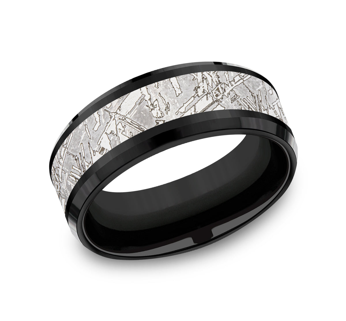 THE MATRIX 8mm Black Titanium/Tantalum Grey Benchmark men's wedding band