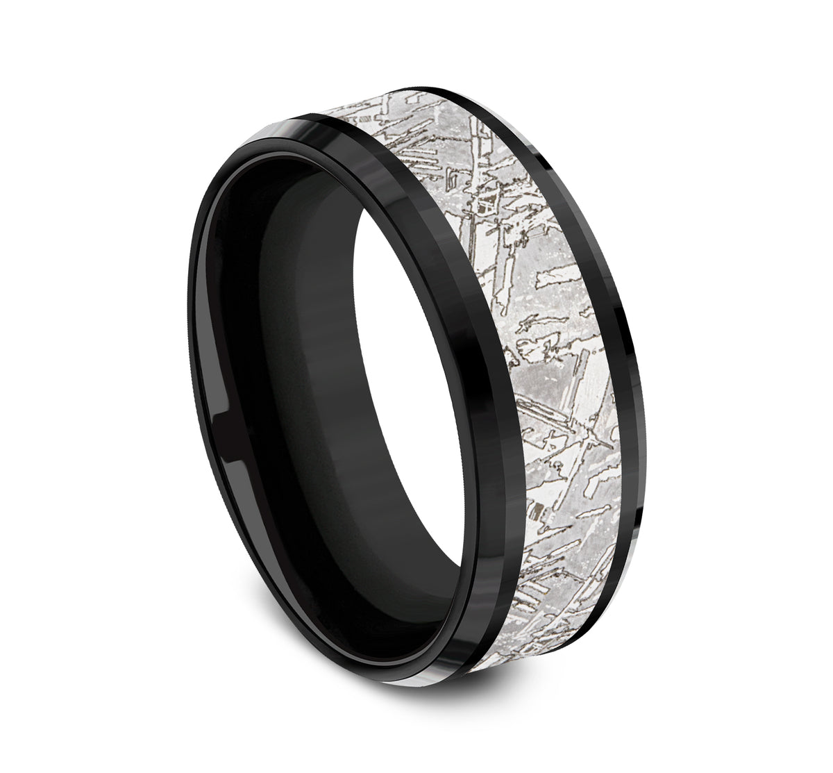 THE MATRIX 8mm Black Titanium/Tantalum Grey Benchmark men's wedding band