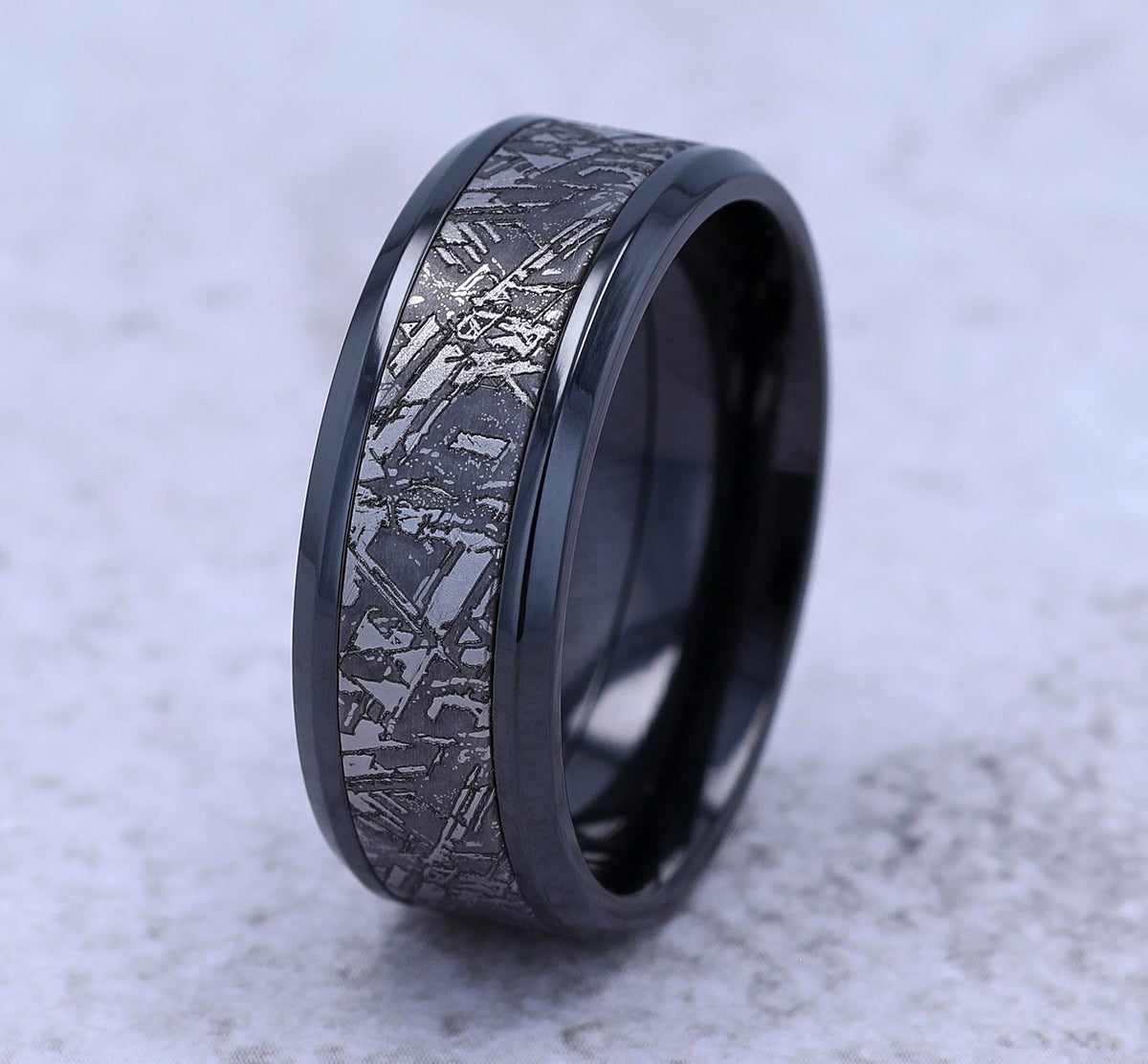 THE MATRIX 8mm Black Titanium/Tantalum Grey Benchmark men's wedding band