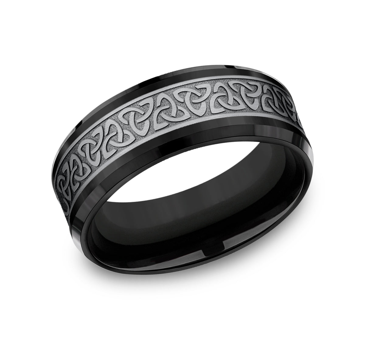 THE GALWAY 8mm Tantalum Grey/Black Titanium Benchmark men's wedding band