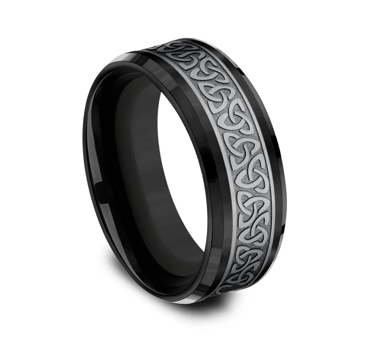 THE GALWAY 8mm Tantalum Grey/Black Titanium Benchmark men's wedding band