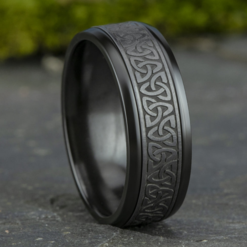 THE GALWAY 8mm Tantalum Grey/Black Titanium Benchmark men's wedding band