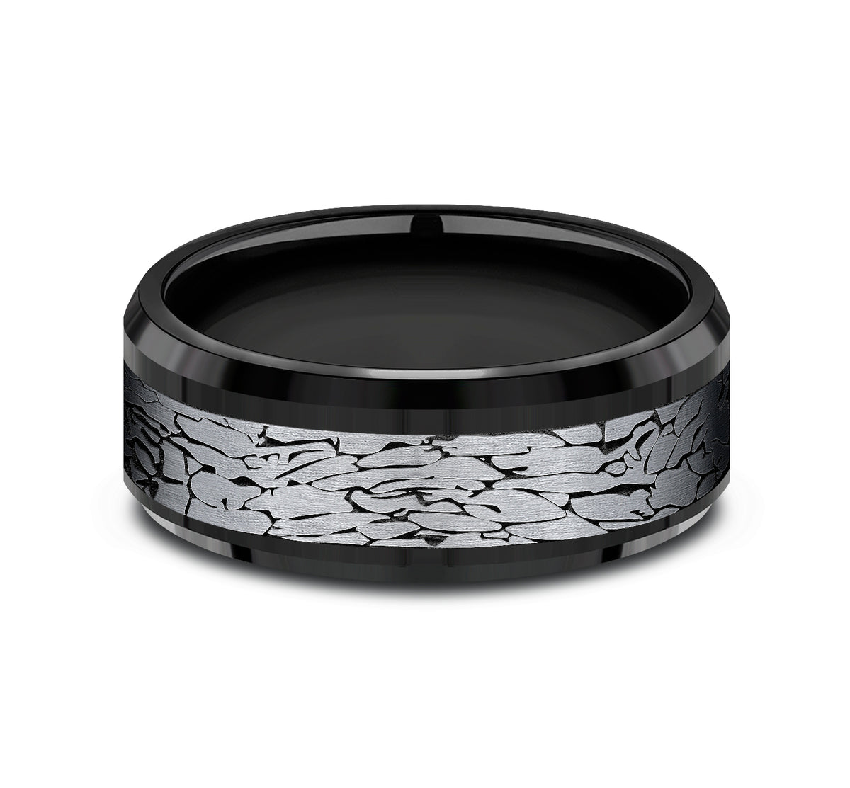 THE LEGEND 8mm Black Titanium/Tantalum Grey Benchmark men's wedding band