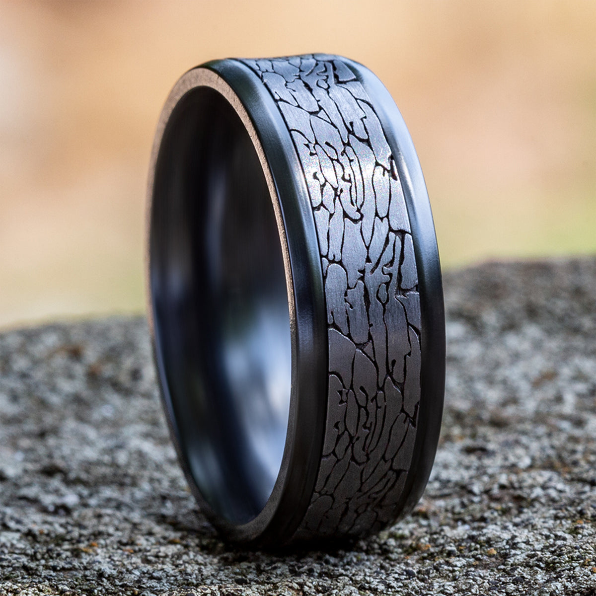 THE LEGEND 8mm Black Titanium/Tantalum Grey Benchmark men's wedding band