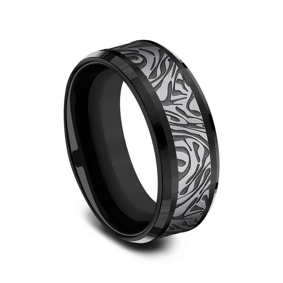 THE KATANA 8mm Black Titanium/Tantalum Grey Benchmark men's wedding band