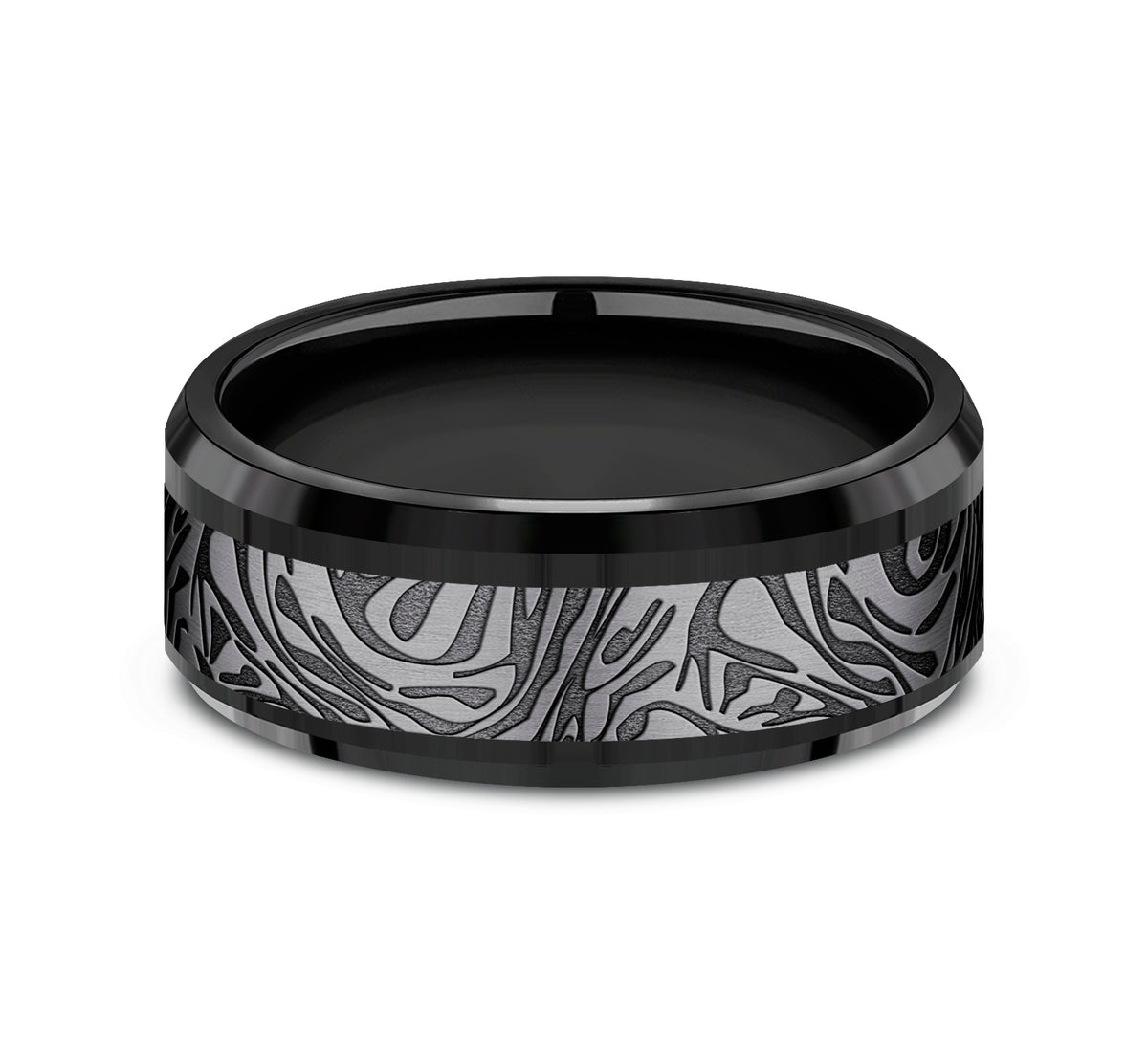 THE KATANA 8mm Black Titanium/Tantalum Grey Benchmark men's wedding band