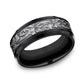 THE ROYAL 8mm Black Titanium/Tantalum Grey Benchmark men's wedding band
