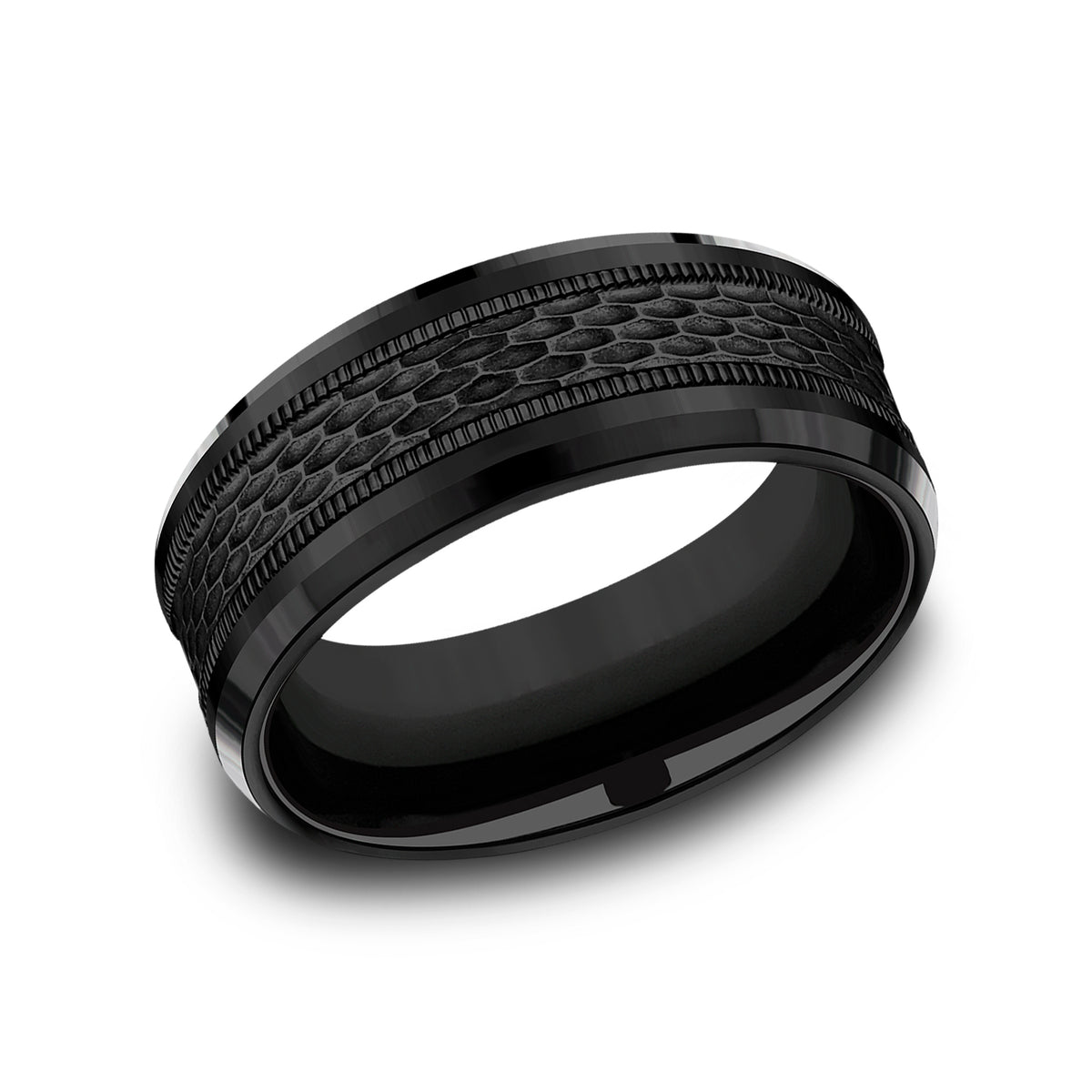 THE ATHLETE 8mm Black Titanium Benchmark men's wedding band