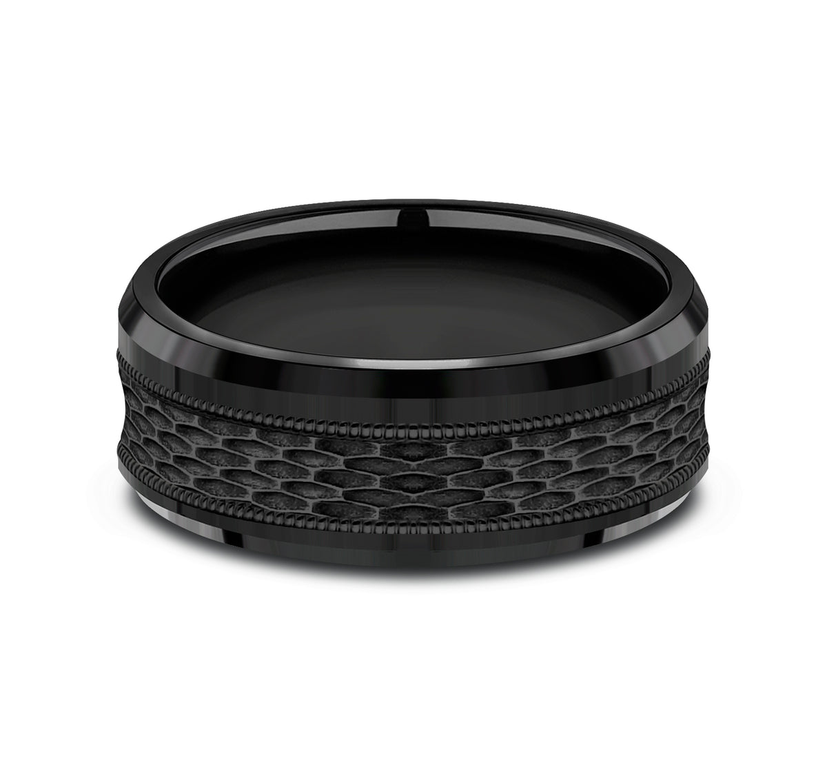 THE ATHLETE 8mm Black Titanium Benchmark men's wedding band