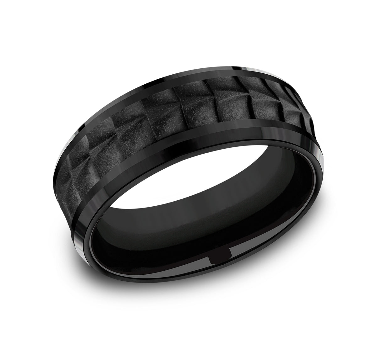 THE DUNDEE 8mm Black Titanium Benchmark men's wedding band