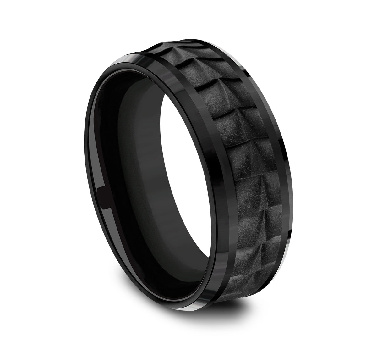 THE DUNDEE 8mm Black Titanium Benchmark men's wedding band