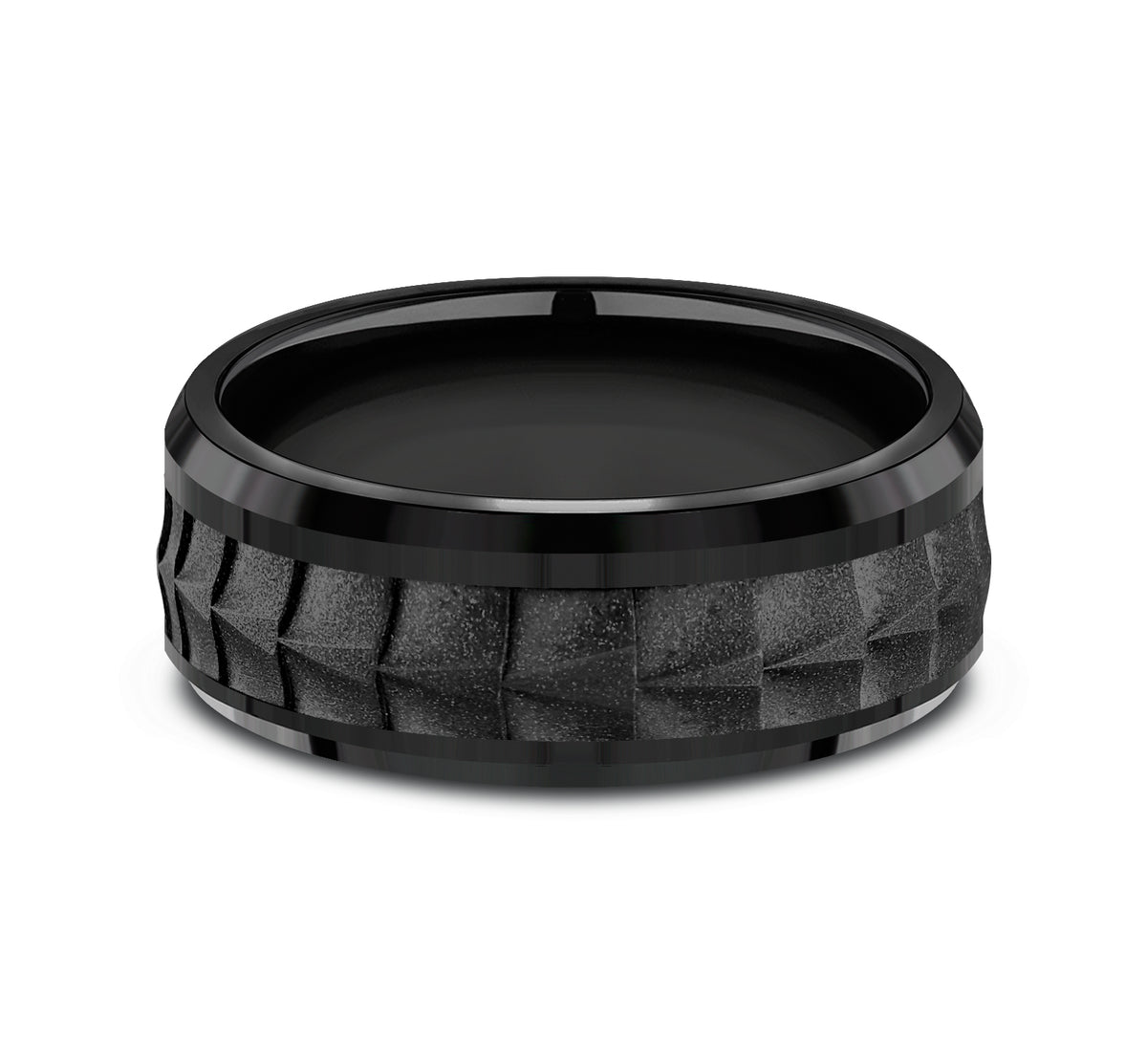 THE DUNDEE 8mm Black Titanium Benchmark men's wedding band