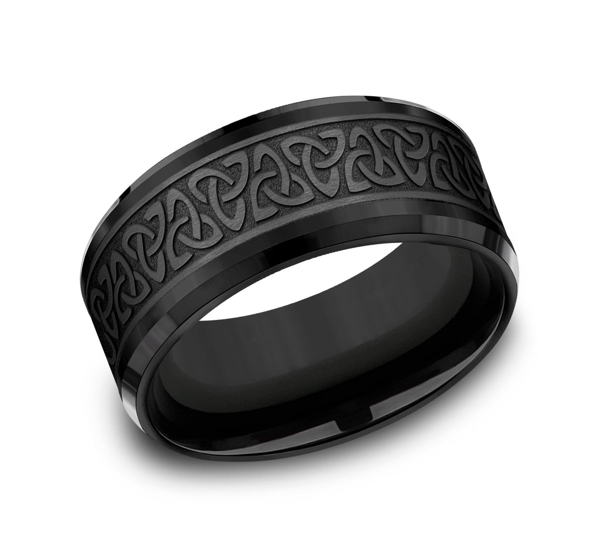 THE GALWAY 9mm Black Titanium Benchmark men's wedding band