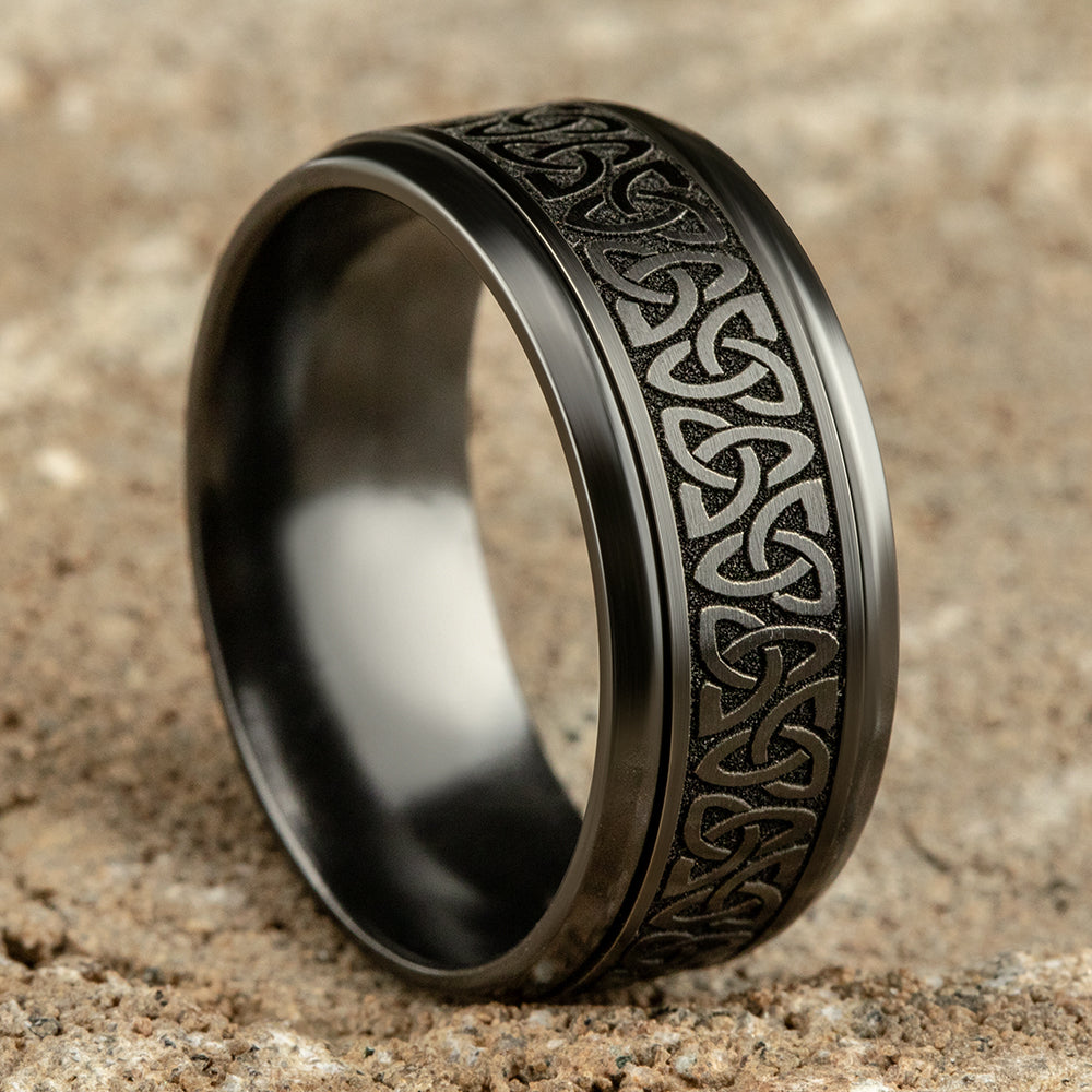 THE GALWAY 9mm Black Titanium Benchmark men's wedding band