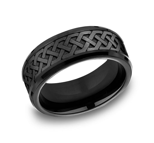 THE ADARE 9mm Black Titanium Benchmark men's wedding band